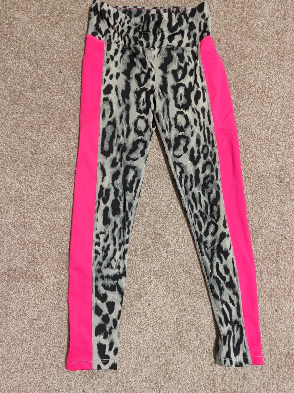 LuLaRoe Rise S Leopard Print Hot Pink Athletic Leggings